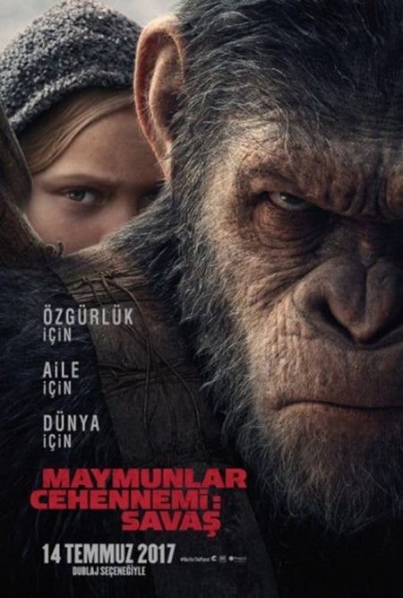 Maymunlar Cehennemi 3 Savaş izle – War for the Planet of the Apes 2017 Filmi izle